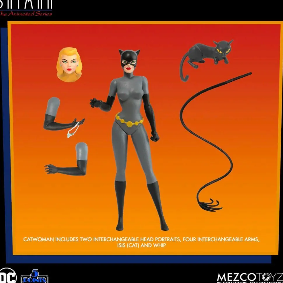 Batman: The Animated Series - Batman, Robin, Catwoman & The Joker 5 Points 3.75" Scale Action Figure Bundle (Set of 4)