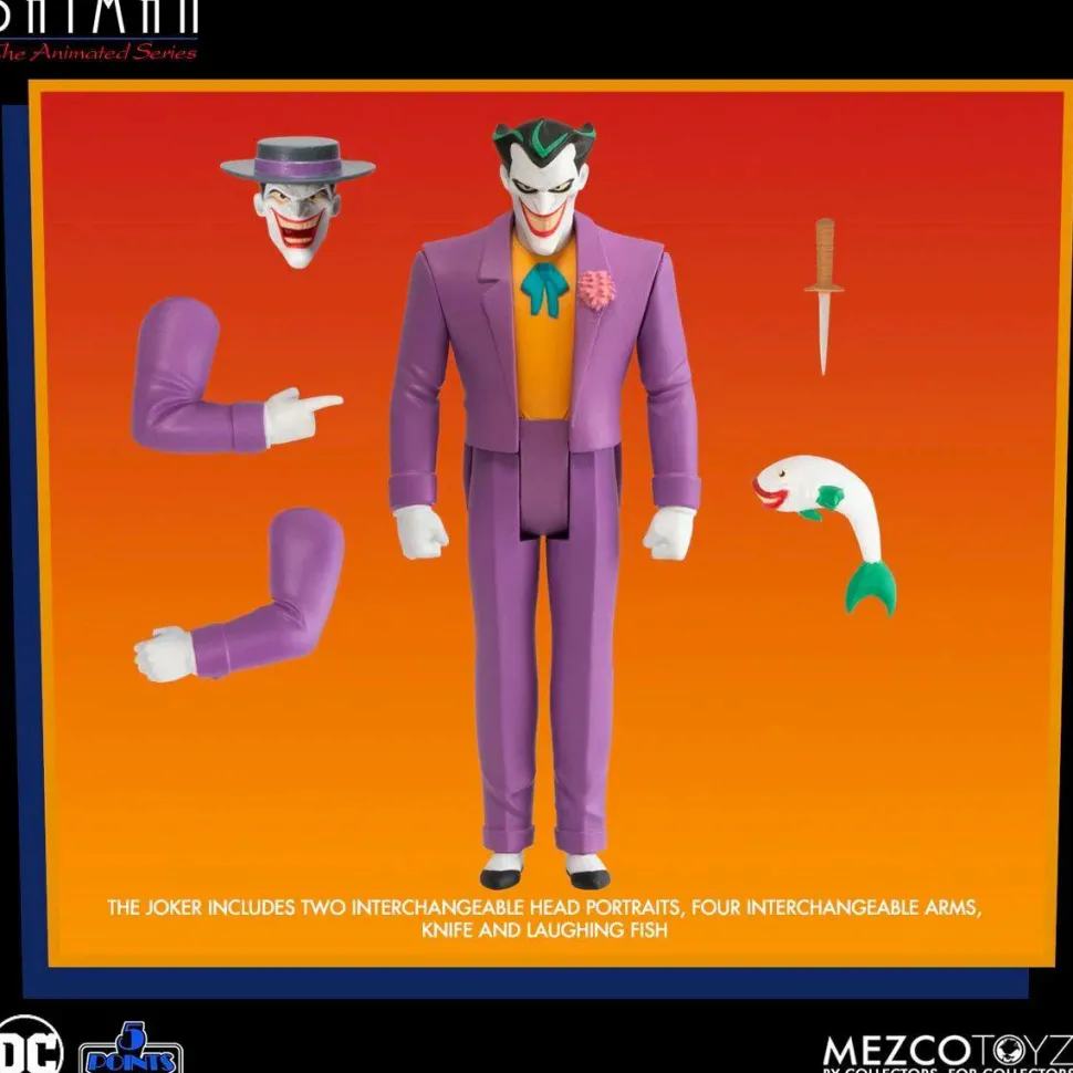 Batman: The Animated Series - Batman, Robin, Catwoman & The Joker 5 Points 3.75" Scale Action Figure Bundle (Set of 4)