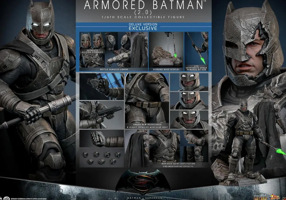 Batman v Superman: Dawn of Justice - Armored Batman (2.0) Deluxe Version 1/6th Scale Die-Cast Hot Toys Action Figure