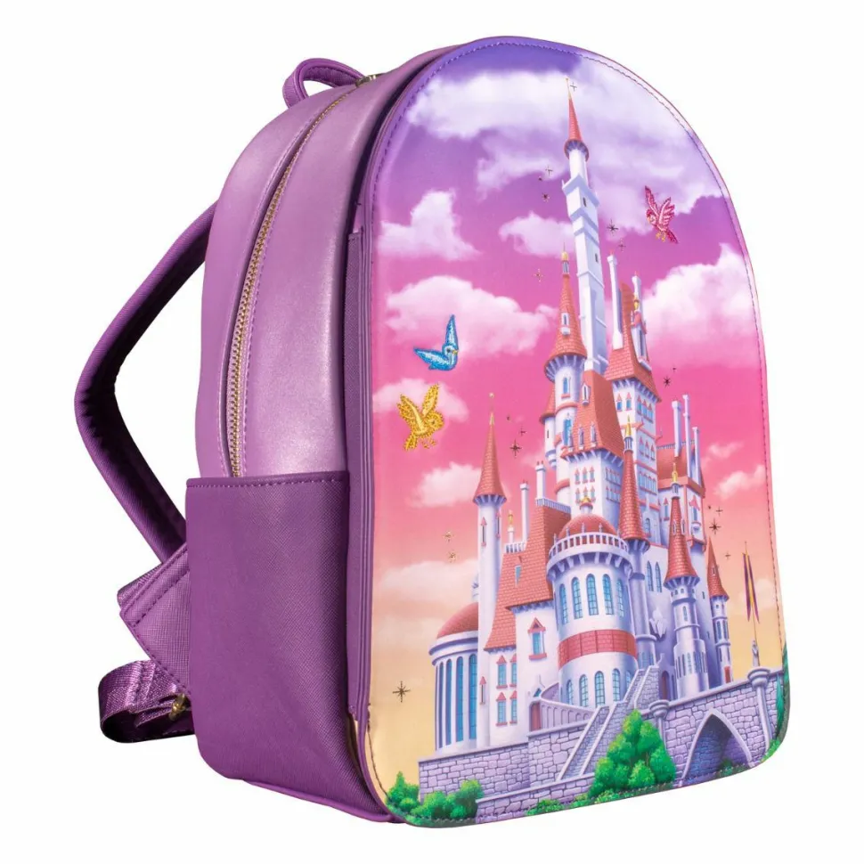 Beauty and the Beast (1991) - Castle Snap Flap 12" Faux Leather Mini Backpack