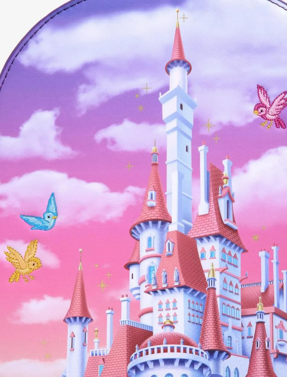 Beauty and the Beast (1991) - Castle Snap Flap 12" Faux Leather Mini Backpack