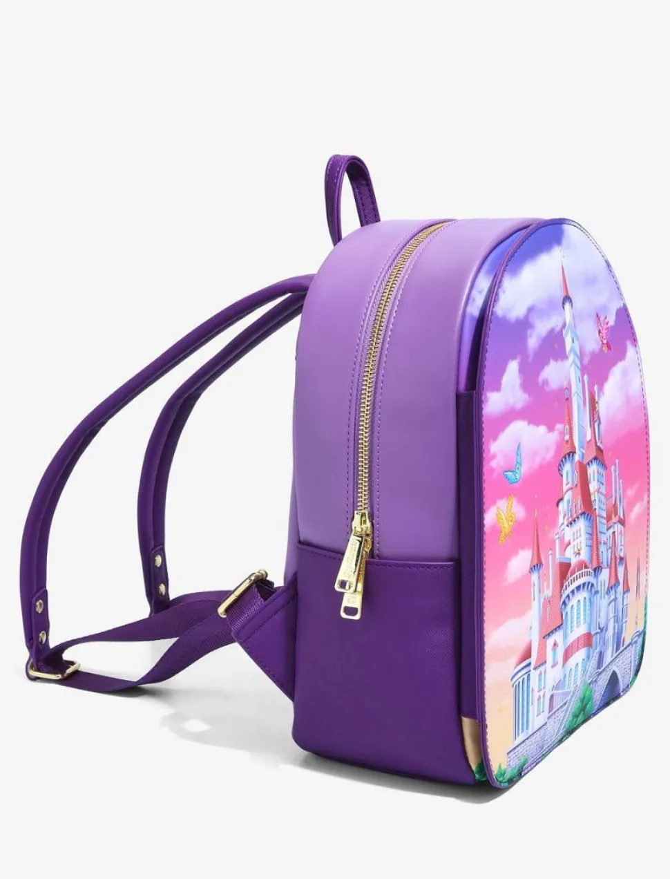 Beauty and the Beast (1991) - Castle Snap Flap 12" Faux Leather Mini Backpack