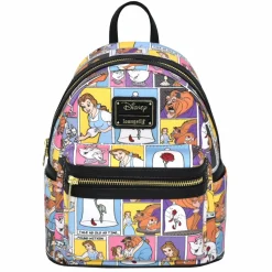 Beauty and the Beast (1991) - Comic 10” Faux Leather Mini Backpack