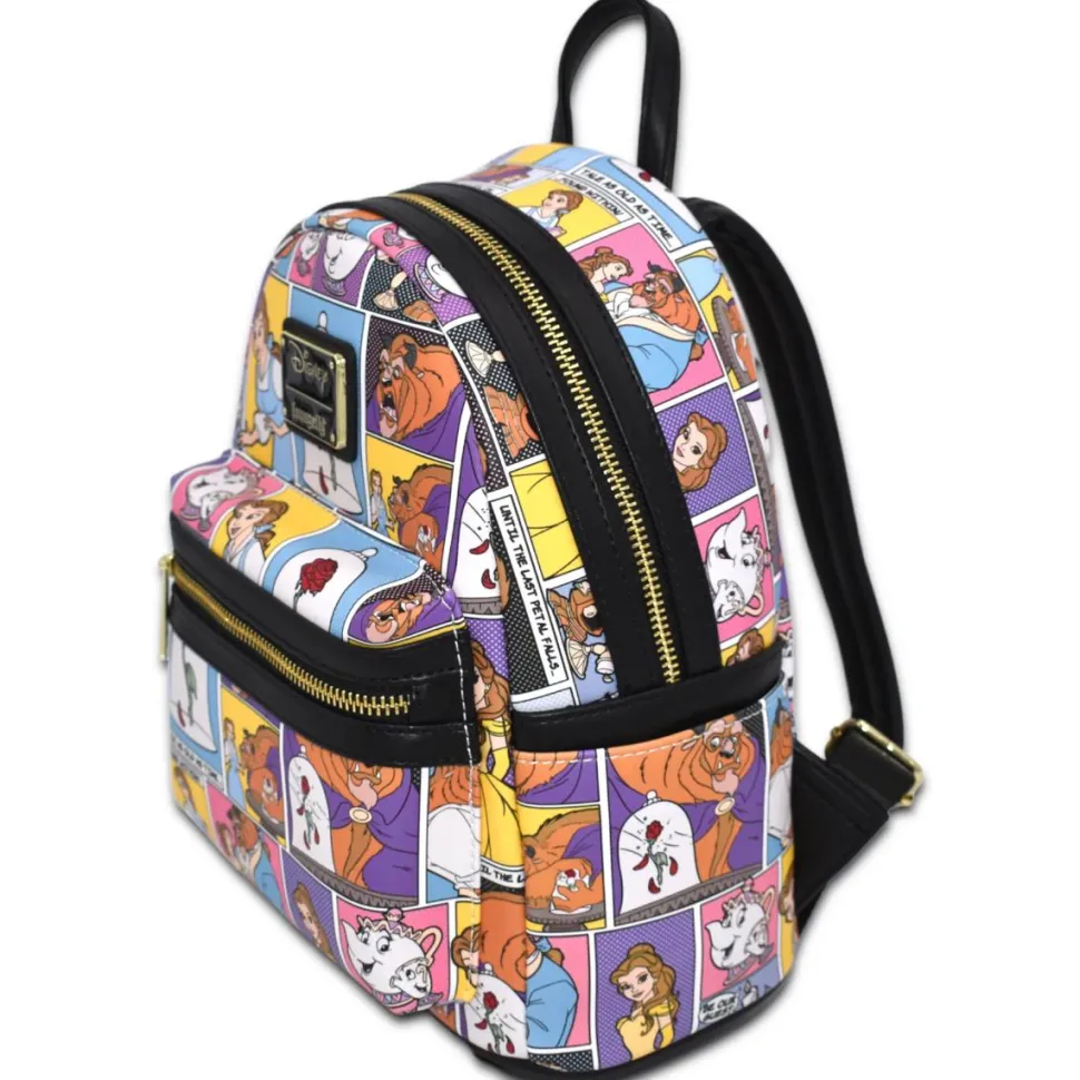 Beauty and the Beast (1991) - Comic 10” Faux Leather Mini Backpack