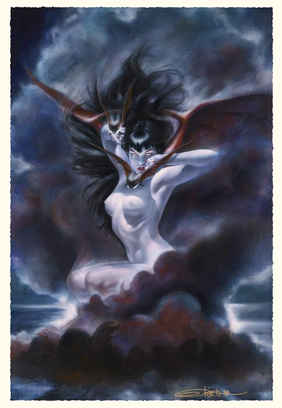 Bettie Page - Bettie Page: Carpe Noctem Fine Art Print by Olivia De Berardinis