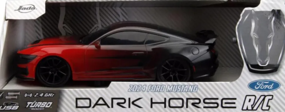 Big Time Muscle - Black & Pink 2024 Ford Mustang Dark Horse 1/16th Scale R/C Remote Control Vehicle Replica