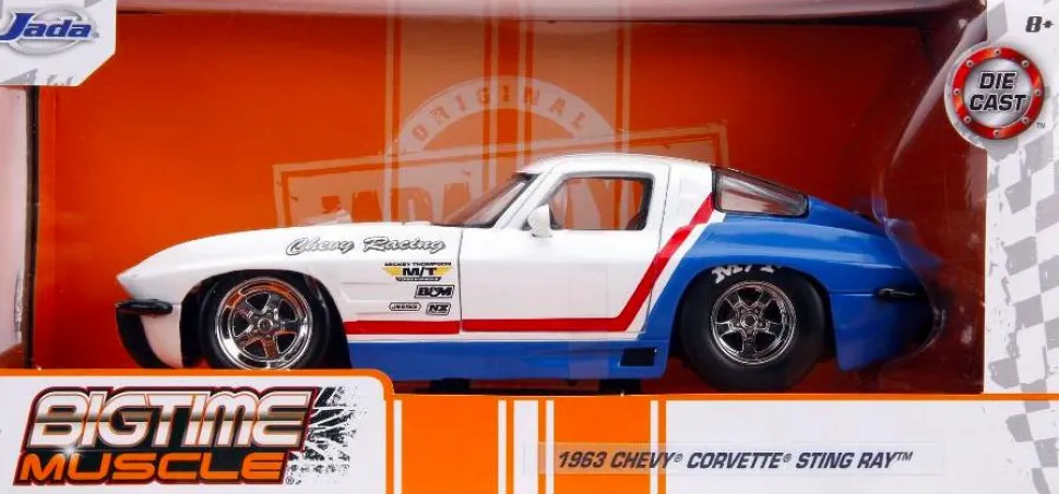 Big Time Muscle - Chevy Corvette Stingray 1963 1/24th Scale Die-Cast Vehicle Replica