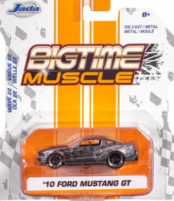 Big Time Muscle - Gunmetal 2010 Ford Mustang GT 1/64th Scale Die-Cast Vehicle Replica (Wave 22)