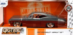 Big Time Muscle - Red/Grey 1967 Chevrolet Impala SS 1/24th Scale Die-Cast Vehicle Replica