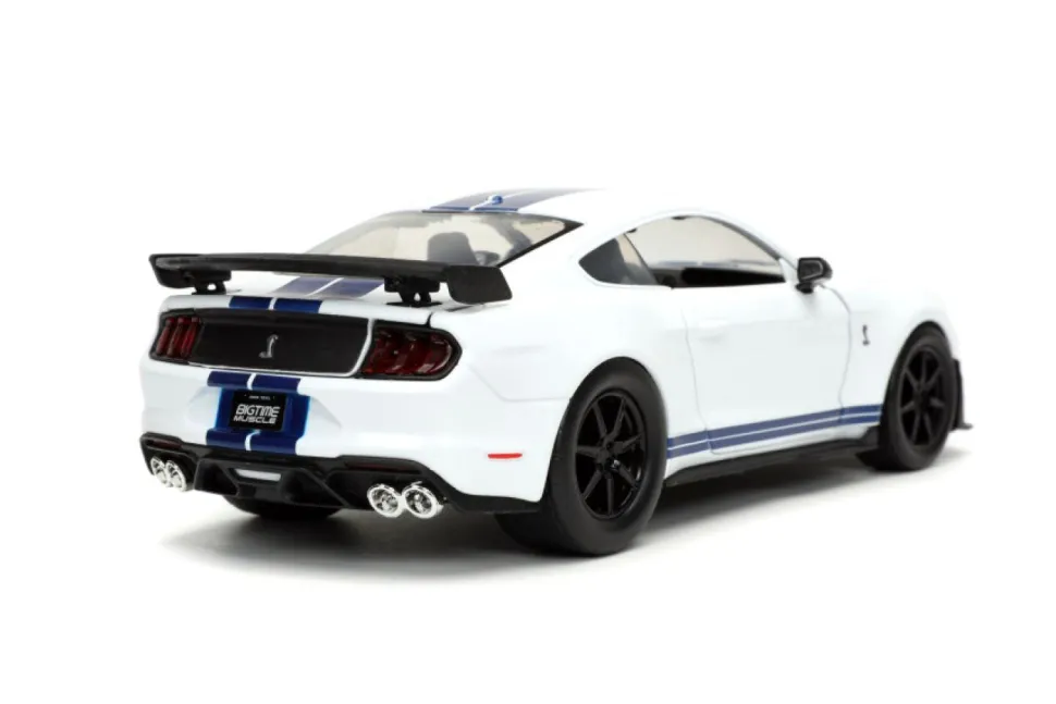 Big Time Muscle - White 2020 Ford Mustang Shelby GT500 1/24th Scale Die-Cast Vehicle Replica