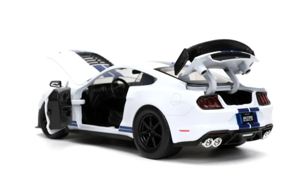 Big Time Muscle - White 2020 Ford Mustang Shelby GT500 1/24th Scale Die-Cast Vehicle Replica