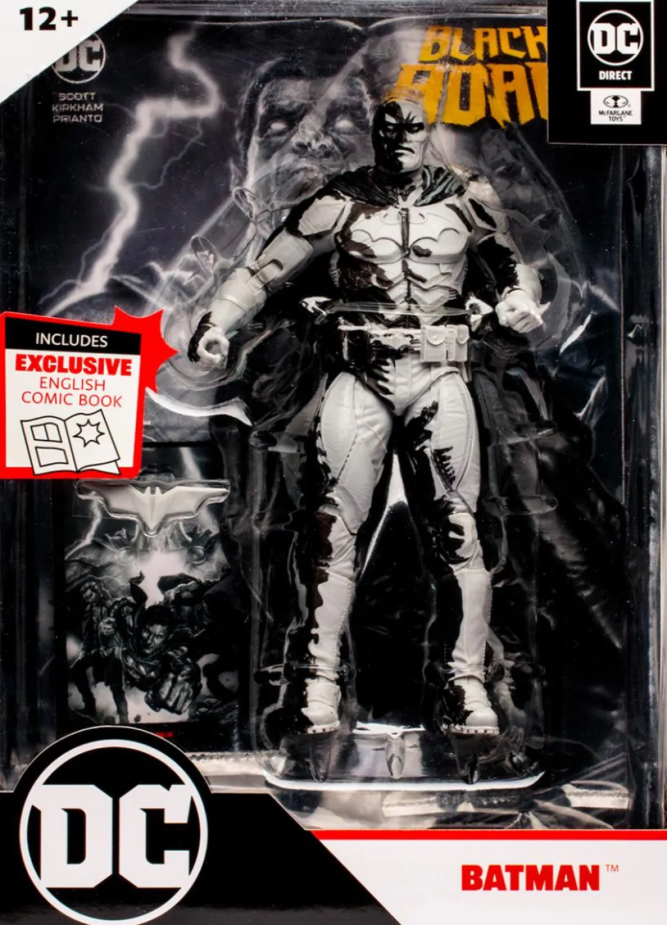 Black Adam - Batman (Line Art Variant) with Comic Book Page Punchers 7” Scale Action Figure Pack