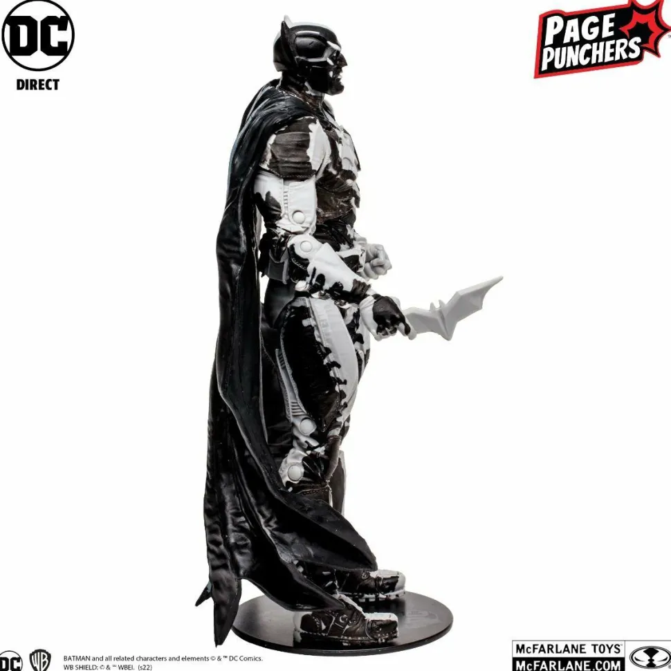 Black Adam - Batman (Line Art Variant) with Comic Book Page Punchers 7” Scale Action Figure Pack
