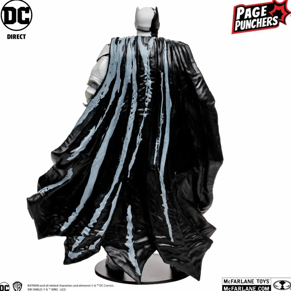 Black Adam - Batman (Line Art Variant) with Comic Book Page Punchers 7” Scale Action Figure Pack