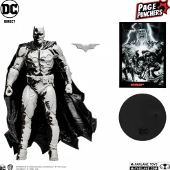 Black Adam - Batman (Line Art Variant) with Comic Book Page Punchers 7” Scale Action Figure Pack