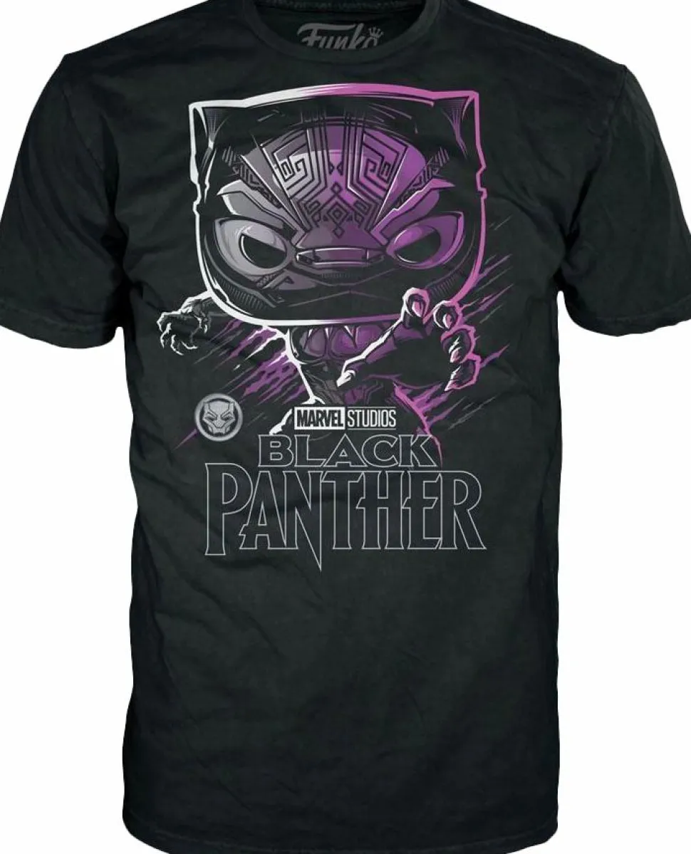 Black Panther (2018) - Black Panther Pop! Tees Unisex Black T-Shirt