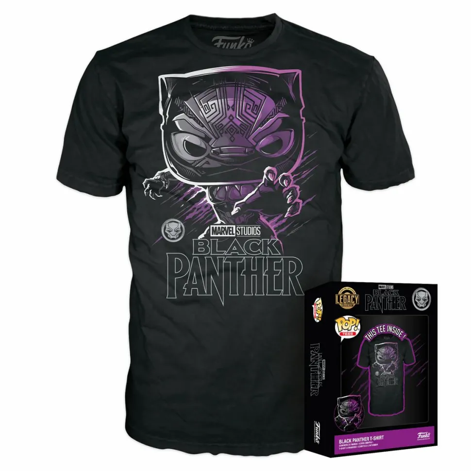 Black Panther (2018) - Black Panther Pop! Tees Unisex Black T-Shirt