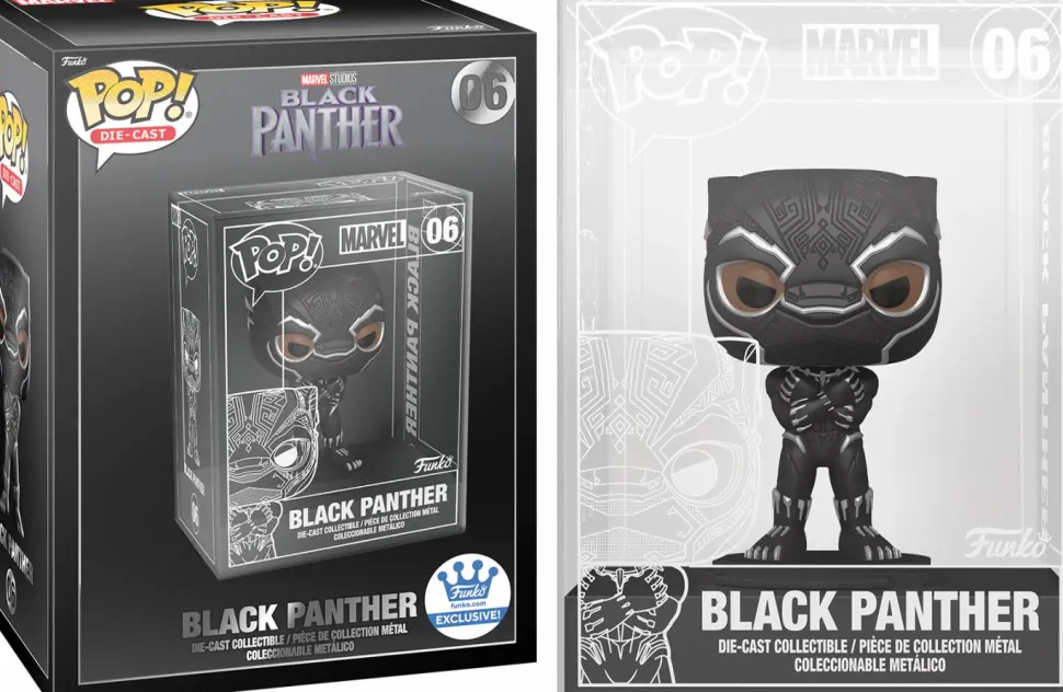 Black Panther (2009) - Black Panther & Thor Diecast Metal Pop! Vinyl Figure Bundle (Funko / Popcultcha Exclusive) (Set of 2)