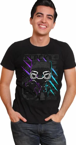 Black Panther (2018) - Black Panther Colour Scratch T-Shirt