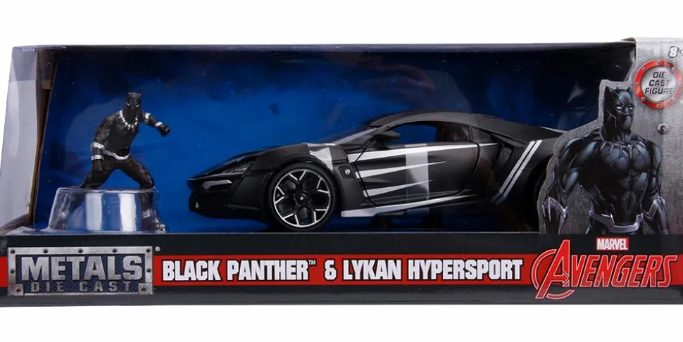 Black Panther - Lykan Hypersport with Black Panther 1/24th Scale Hollywood Rides Die-Cast Vehicle