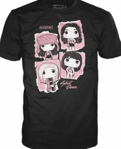 BLACKPINK - Rose, Lisa, Jisoo & Jennie Pop! Tees Unisex Black T-Shirt