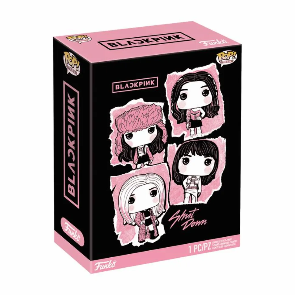 BLACKPINK - Rose, Lisa, Jisoo & Jennie Pop! Tees Unisex Black T-Shirt