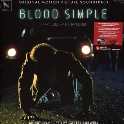 Blood Simple - Original Motion Picture Soundtrack by Carter Burwell Deluxe Edition LP Vinyl Record (Record Store Day Black Friday Exclusive Killer Crimson Marble Coloured Vinyl)