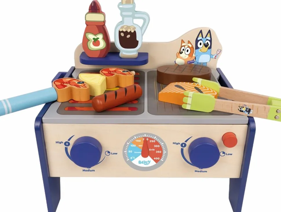Bluey - Wooden BBQ and Salad Set Playset