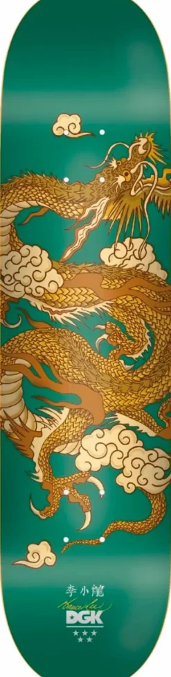 Bruce Lee - DGK x Bruce Lee Golden Dragon Lenticular Emerald Green 8.25" Skateboard Deck (Deck Only)