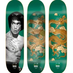 Bruce Lee - DGK x Bruce Lee Golden Dragon Lenticular Emerald Green 8.25" Skateboard Deck (Deck Only)