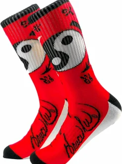 Bruce Lee - DGK x Bruce Lee Yin Yang Red Crew Socks (One Size)