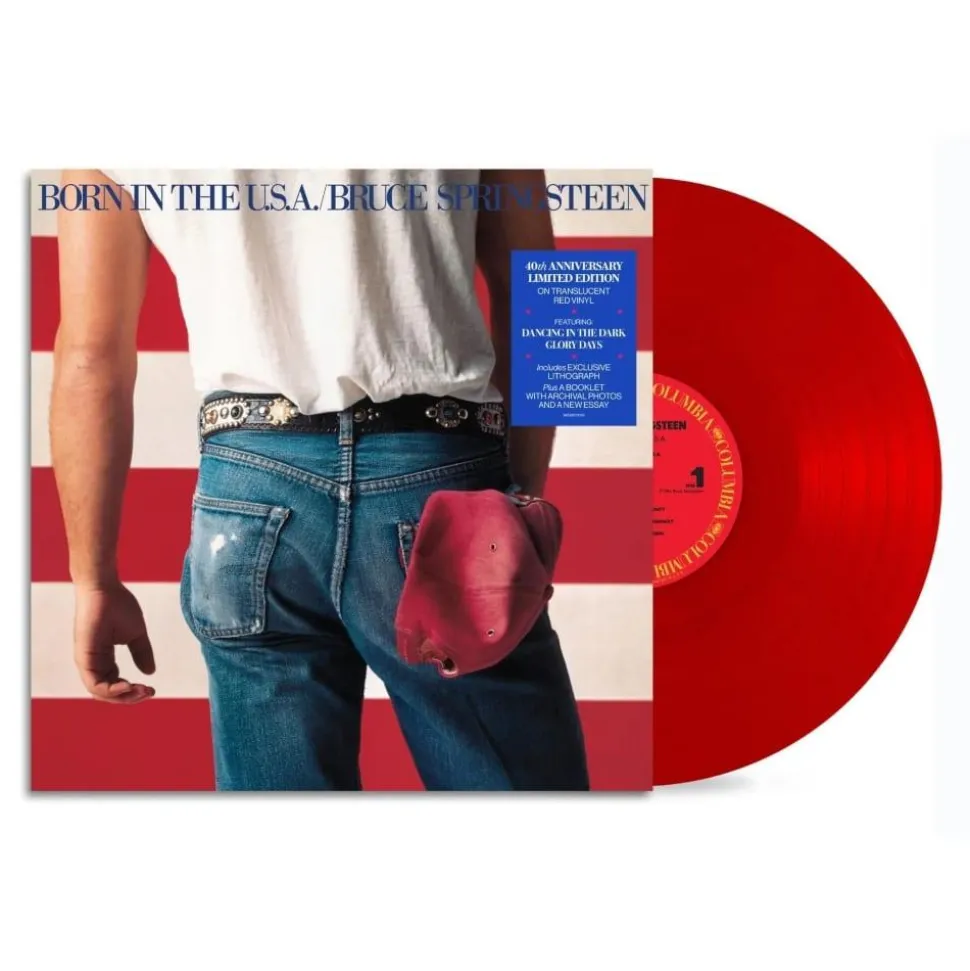 Bruce Springsteen - Born in the U.S.A. 40th Anniversary LP Vinyl Record (Translucent Red Coloured Vinyl)