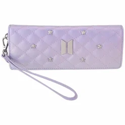 BTS - Pop! Logo Iridescent Purple 4" Faux Leather Flap Wristlet Wallet