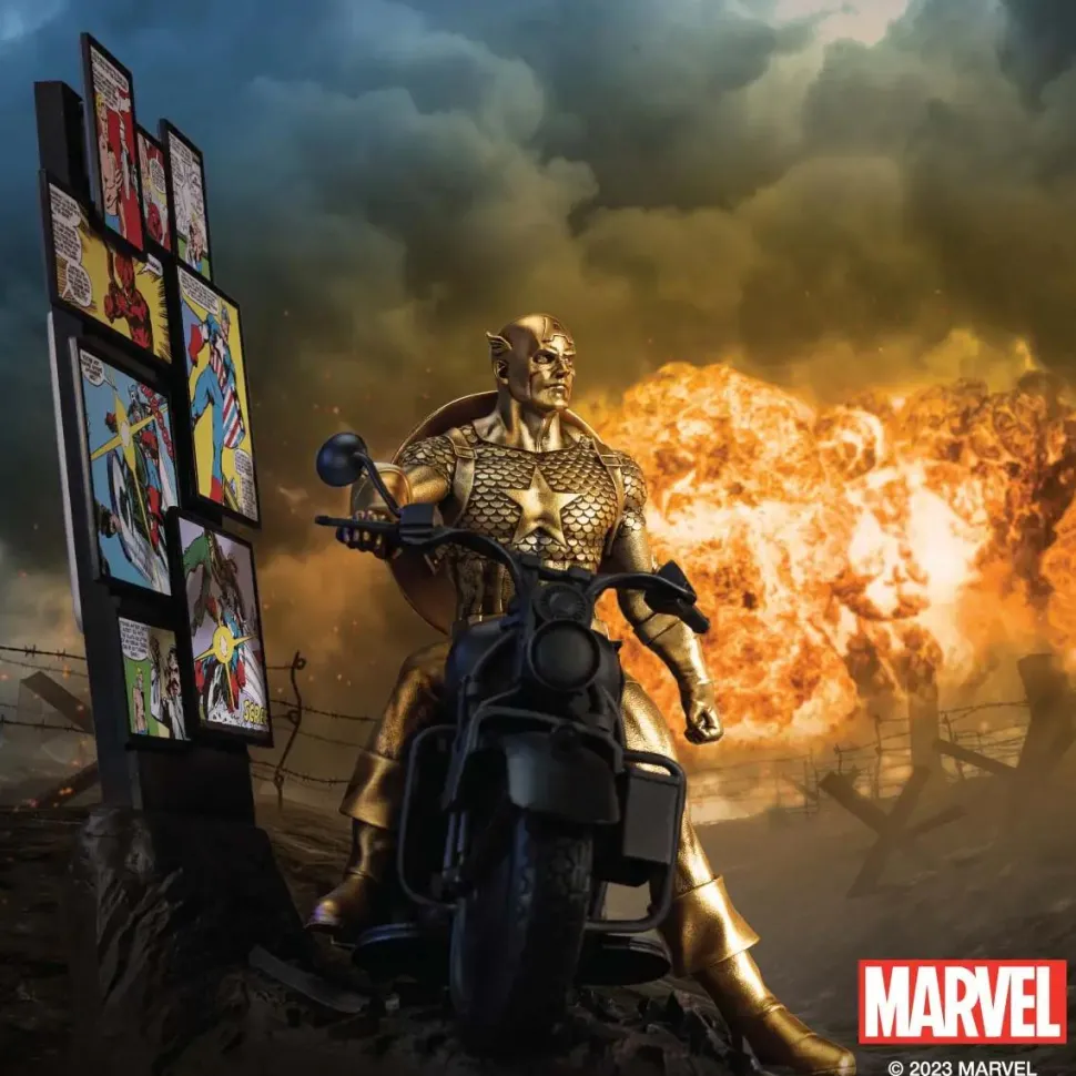 Captain America - Captain America Origins Limited Edition 10" Gilt Pewter Statue