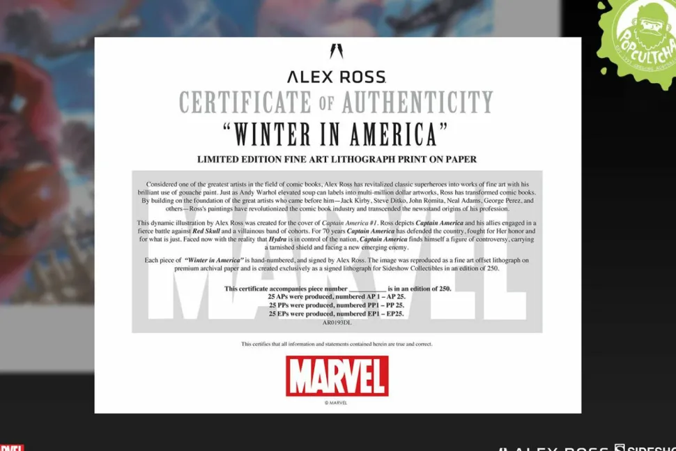 Captain America - Captain America: Winter in America Fine Art Print by Alex Ross