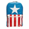 Captain America - Cosplay 18” Faux Leather Backpack with Pin Set