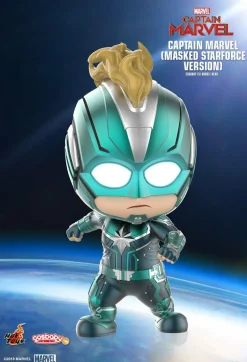 Captain Marvel (2019) - Captain Marvel Masked Starforce Cosbaby Hot Toys Bobble-Head Figure