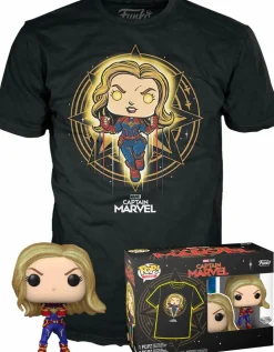 Captain Marvel (2019) - Captain Marvel Diamond Glitter Pop! Vinyl Figure & T-Shirt Box Set