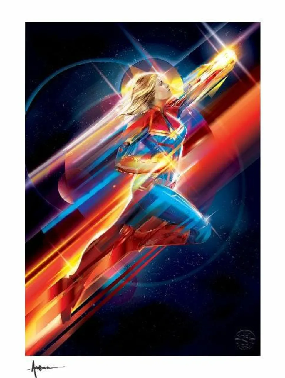 Captain Marvel (2019) - Higher, Further, Faster Fine Art Print by Orlando Arocena