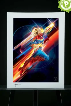 Captain Marvel (2019) - Higher, Further, Faster Fine Art Print by Orlando Arocena