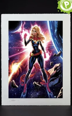 Captain Marvel - Captain Marvel Fine Art Print by J. Scott Campbell
