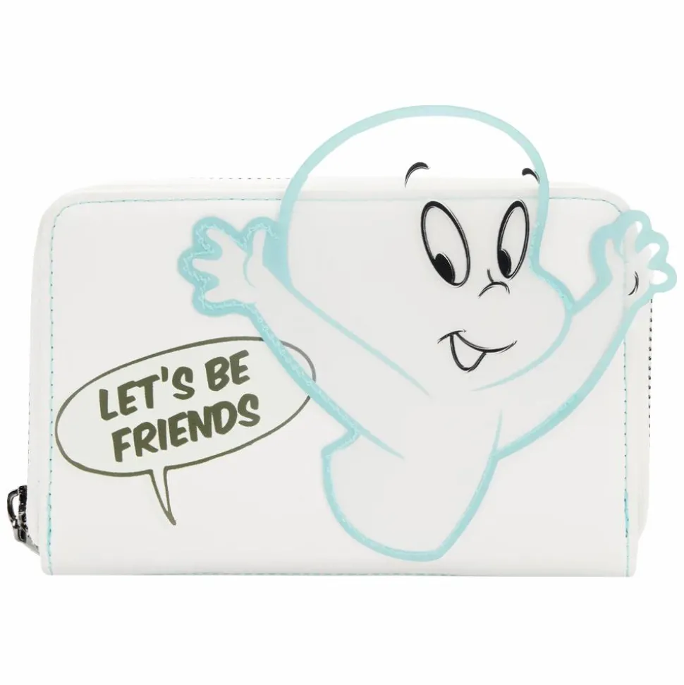 Casper the Friendly Ghost - Let’s Be Friends Glow in the Dark 4” Faux Leather Zip-Around Wallet