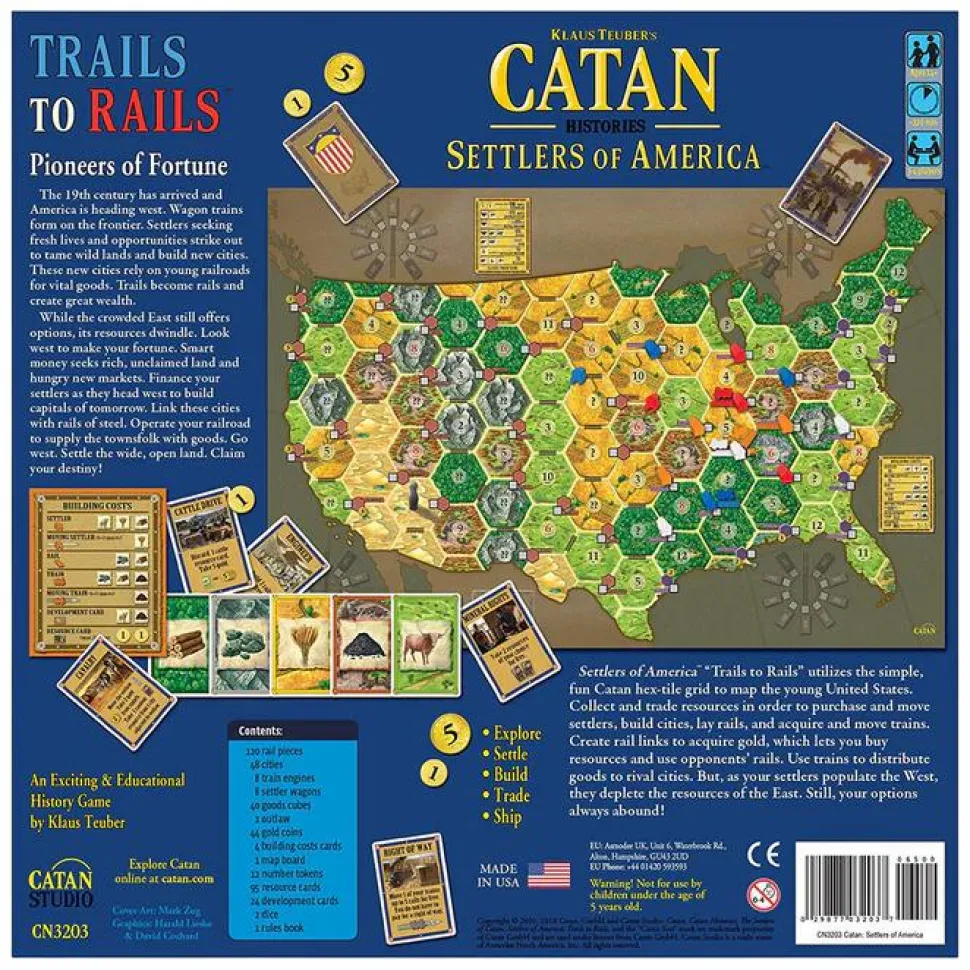 Catan - Histories: Settlers of America "Trails to Rails" Board Game