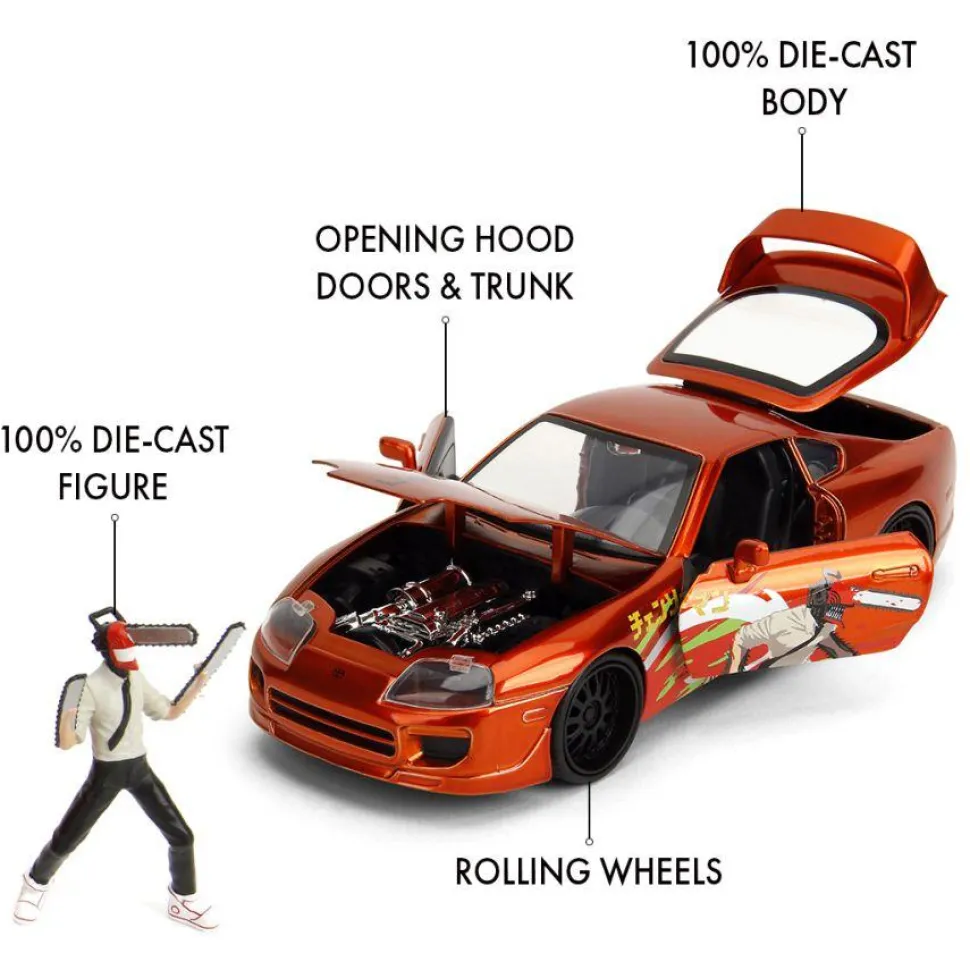 Chainsaw Man - Chainsaw Man & 1995 Toyota Supra 1/24th Scale Die-Cast Vehicle Replica