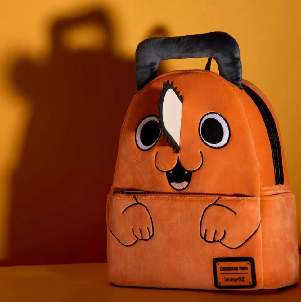 Chainsaw Man - Pochita Plush Cosplay 10" Faux Leather Mini Backpack