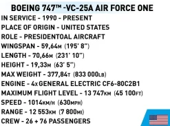Cobi - Boeing 747 Air Force One 1/144th Scale Building Block Construction Set (1087 Pieces)