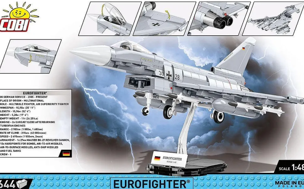 Cobi: Armed Forces - Eurofighter Fighter Jet 1/48th Scale Building Block Construction Set (644 Pieces)