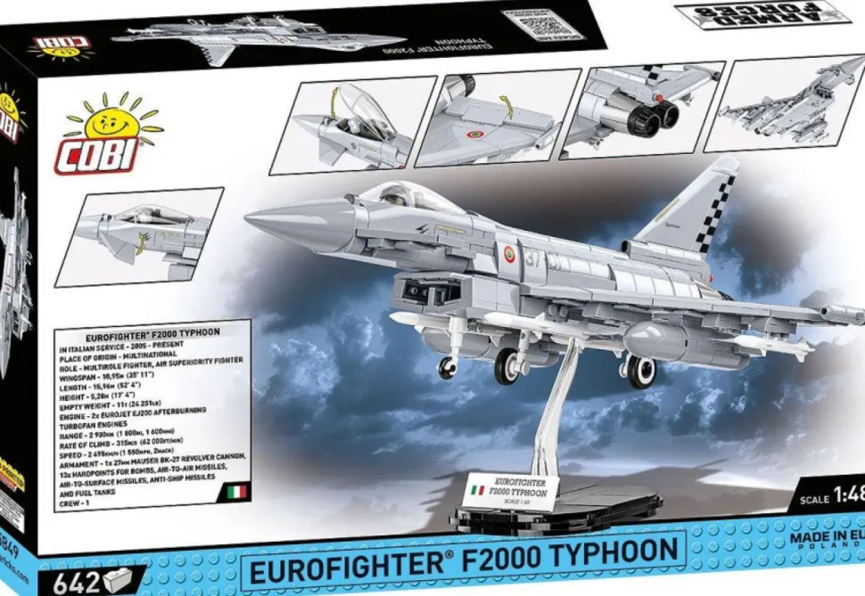 Cobi: Armed Forces - Eurofighter F2000 Typhoon Fighter Jet 1/48th Scale Building Block Construction Set (642 Pieces)