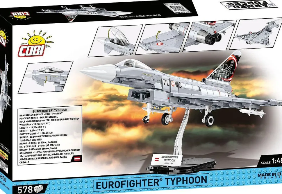 Cobi: Armed Forces - Eurofighter Typhoon Fighter Jet 1/48th Scale Building Block Construction Set (578 Pieces)