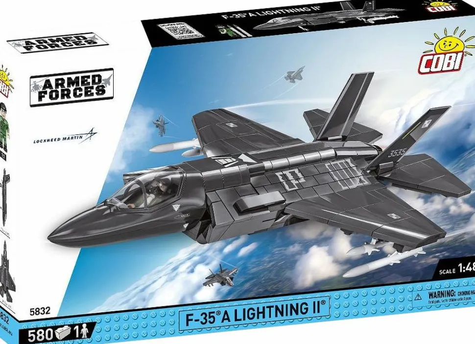Cobi: Armed Forces - F-35A Lightning II Fighter Jet 1/48th Scale Building Block Construction Set (580 Pieces)